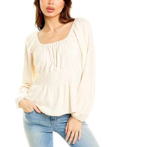 Madewell Tops - NWT Madewell Plush Square-Neck Smocked Top